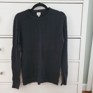Black cable knit sweater